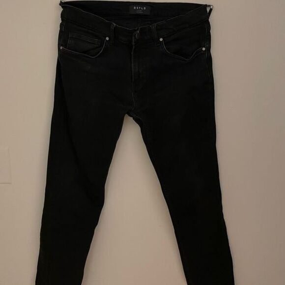 DSTLD Men's Skinny Jeans Jet Black Size 32x30 - Picture 4 of 6